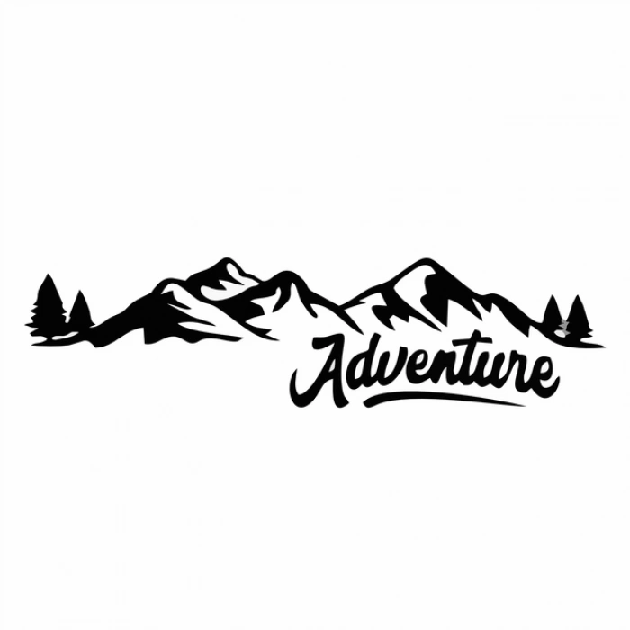 Dağlar Adventure Silüet Sticker 120x20 Cm