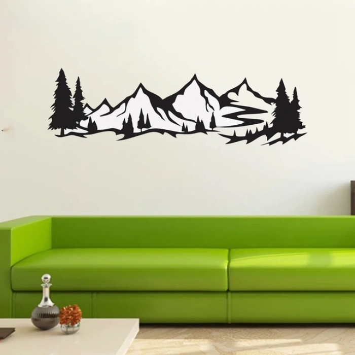 Dağlar Silüet Sticker 120x20 Cm