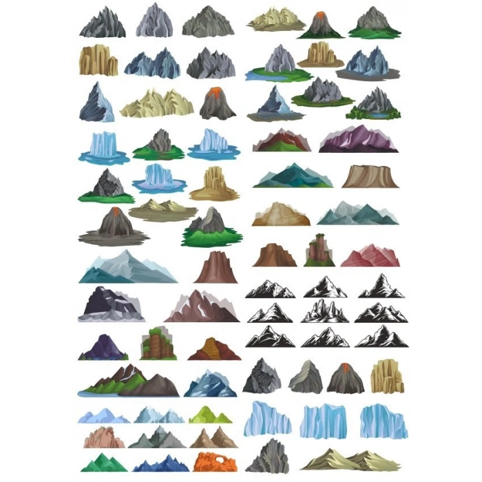 Dağlar Sticker Set-3 27 Parça Telefon, Tablet, Defter, Laptop Sticker
