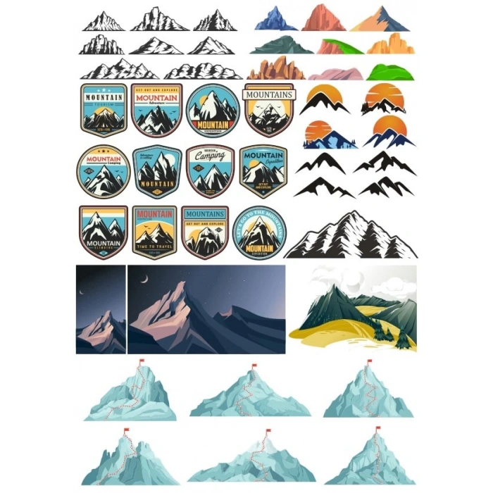 Dağlar Sticker Set 8 20 Parça Telefon, Tablet, Defter, Laptop Sticker