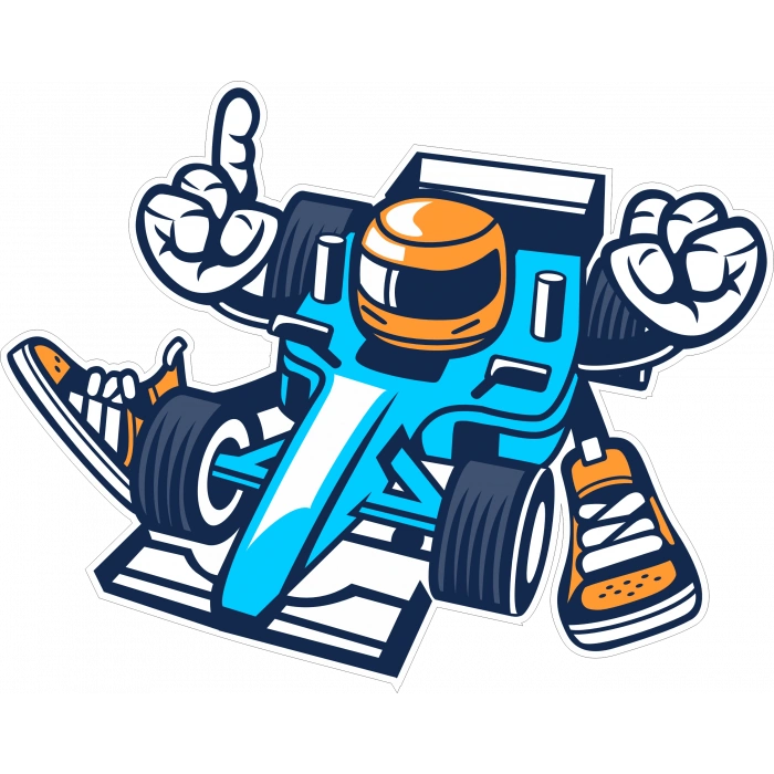 Dans Eden Araba Sticker 10x10 cmRenkli Sticker