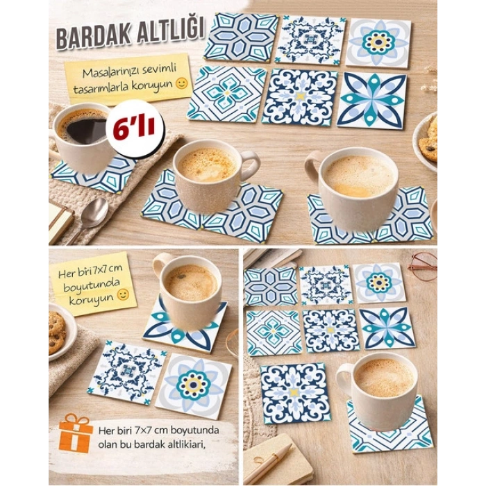 Dekoratif Desenler 10 7x7 – 6’lı Set Dekoratif Kare Tasarım