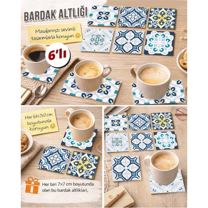 Dekoratif Desenler 13 7x7 – 6’lı Set Dekoratif Kare Tasarım