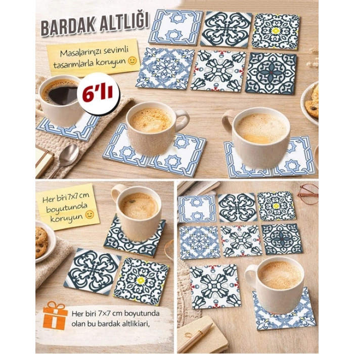 Dekoratif Desenler 14 7x7 – 6’lı Set Dekoratif Kare Tasarım