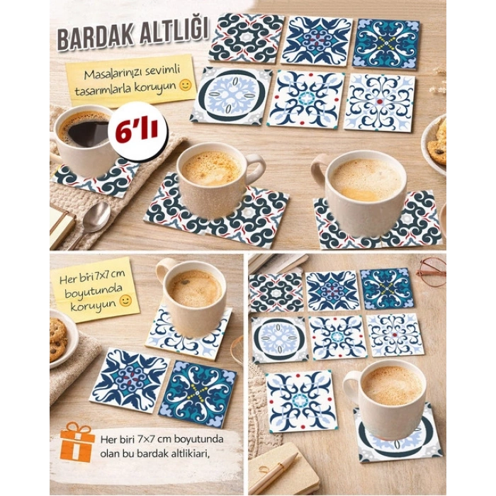 Dekoratif Desenler 15 7x7 – 6’lı Set Dekoratif Kare Tasarım