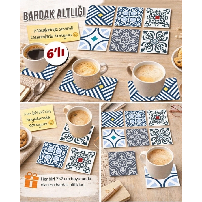 Dekoratif Desenler 17 7x7 – 6’lı Set Dekoratif Kare Tasarım