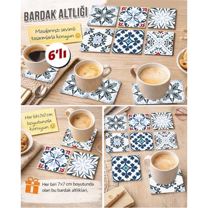 Dekoratif Desenler 19 7x7 – 6’lı Set Dekoratif Kare Tasarım