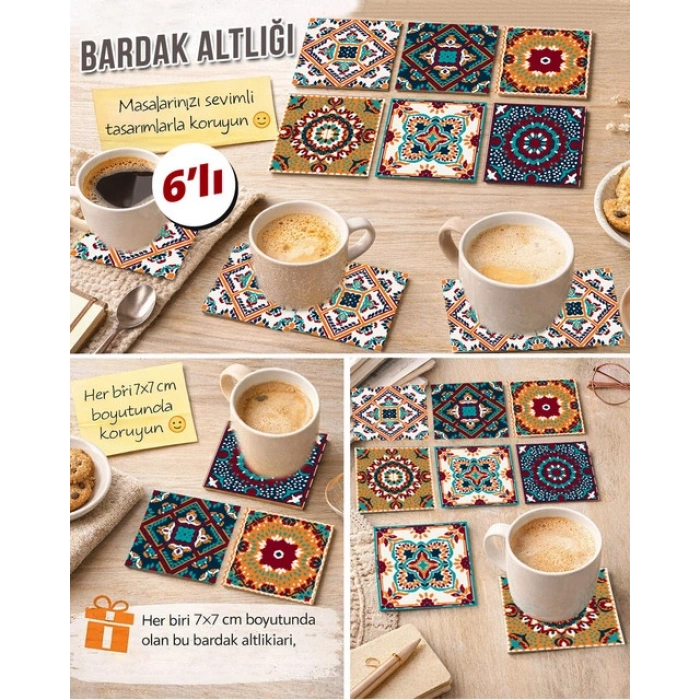Dekoratif Desenler 2 7x7 – 6’lı Set Dekoratif Kare Tasarım