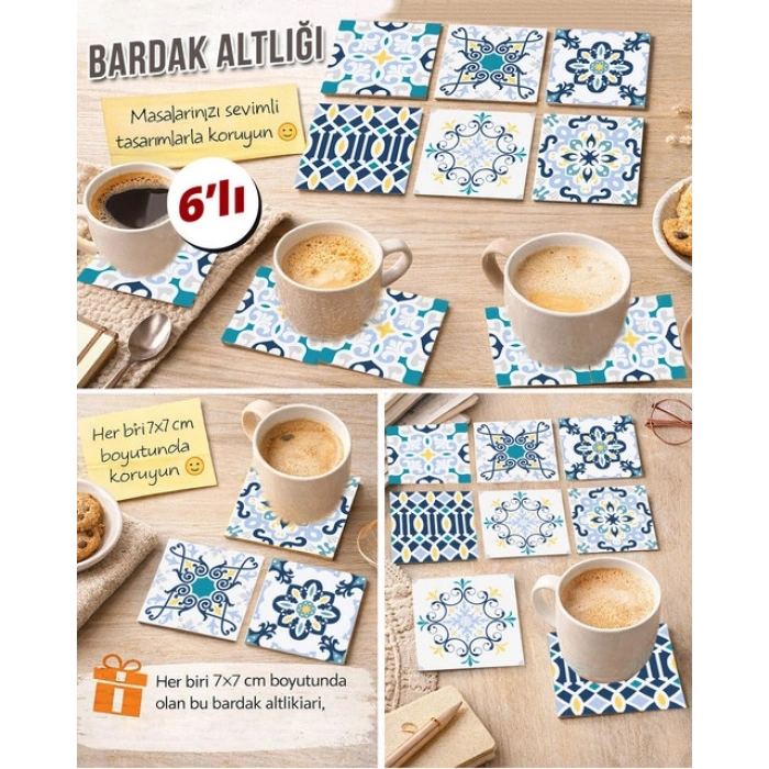 Dekoratif Desenler 3 7x7 – 6’lı Set Dekoratif Kare Tasarım