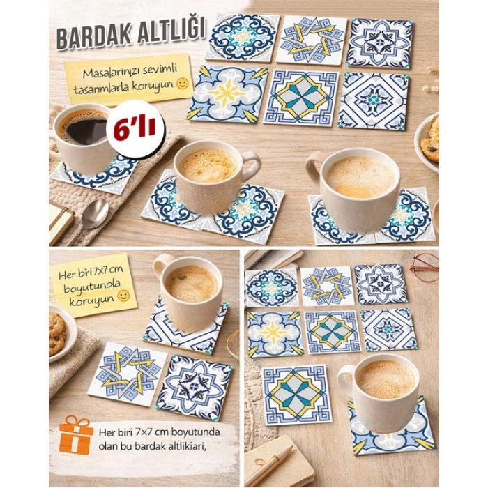 Dekoratif Desenler 7 7x7 – 6’lı Set Dekoratif Kare Tasarım