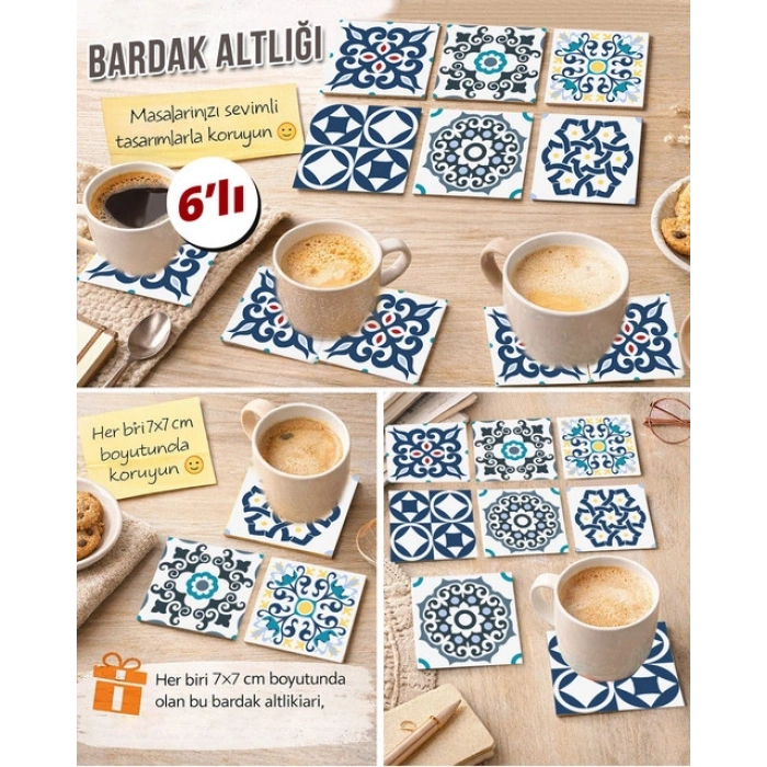 Dekoratif Desenler 9 7x7 – 6’lı Set Dekoratif Kare Tasarım