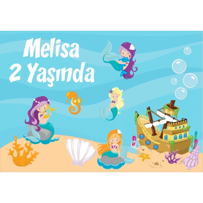 Deniz Altı Temalı Doğum Günü Afişi 70X100 cm