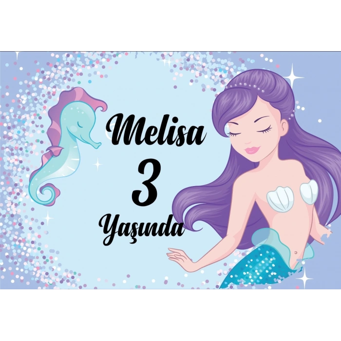 Deniz Kızı Temalı Doğum Günü Afiş 70X100 cm