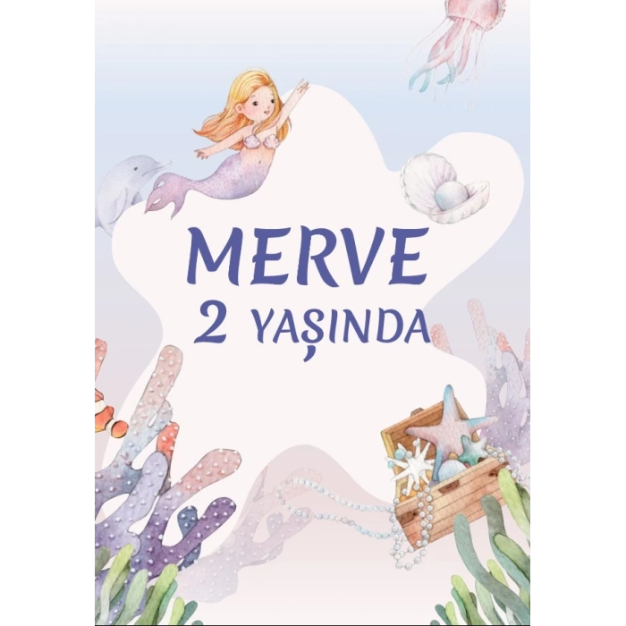 Deniz Kızı Temalı Doğum Günü Afişi 35X50 cm