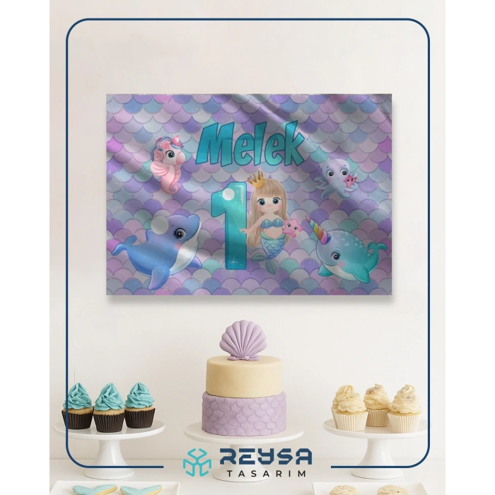 Deniz Kızı Temalı Doğum Günü Afişi 50X70 cm