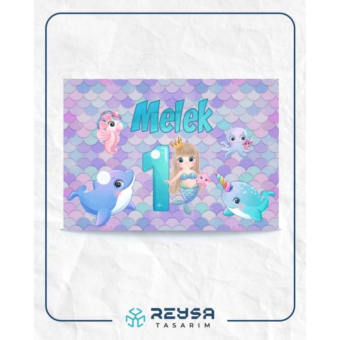 Deniz Kızı Temalı Doğum Günü Afişi 70X100 cm