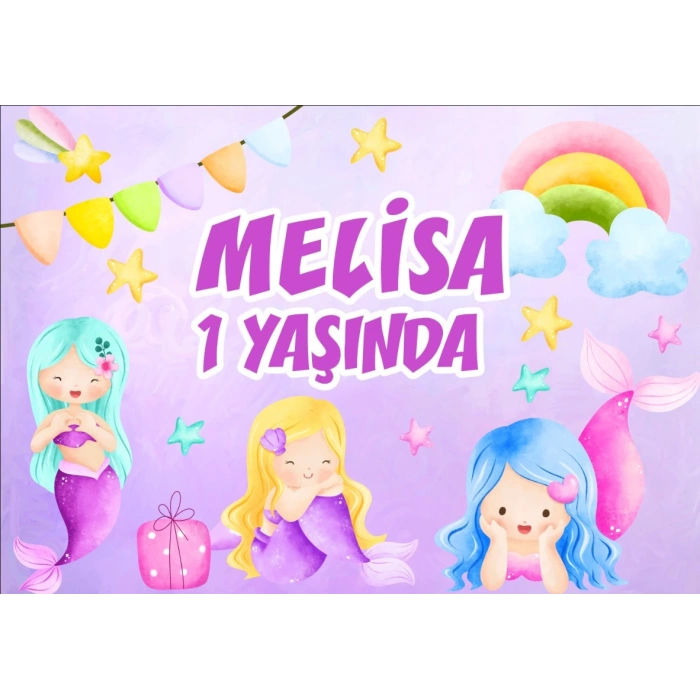 Deniz Kızı Temalı Doğum Günü Afişi 70X100 cm