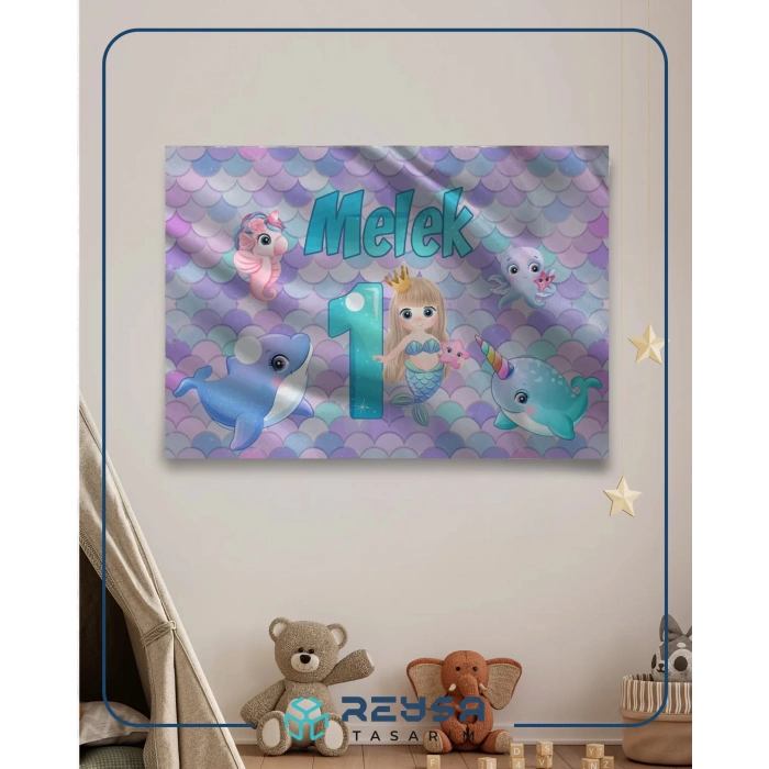 Deniz Kızı Temalı Doğum Günü Afişi 70X100 cm