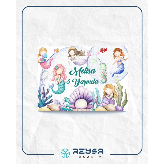 Deniz Kızı Temalı Doğum Günü Afişi 70X100 cm