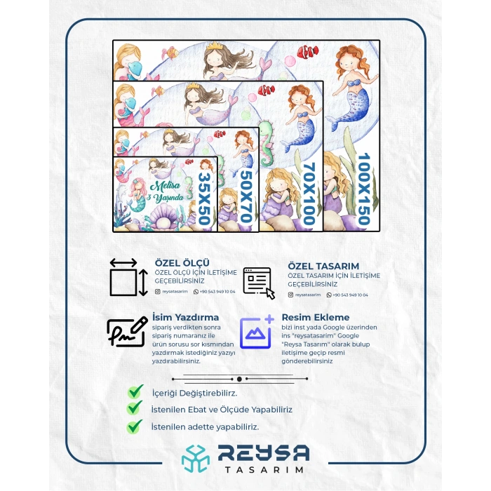 Deniz Kızı Temalı Doğum Günü Afişi 70X100 cm