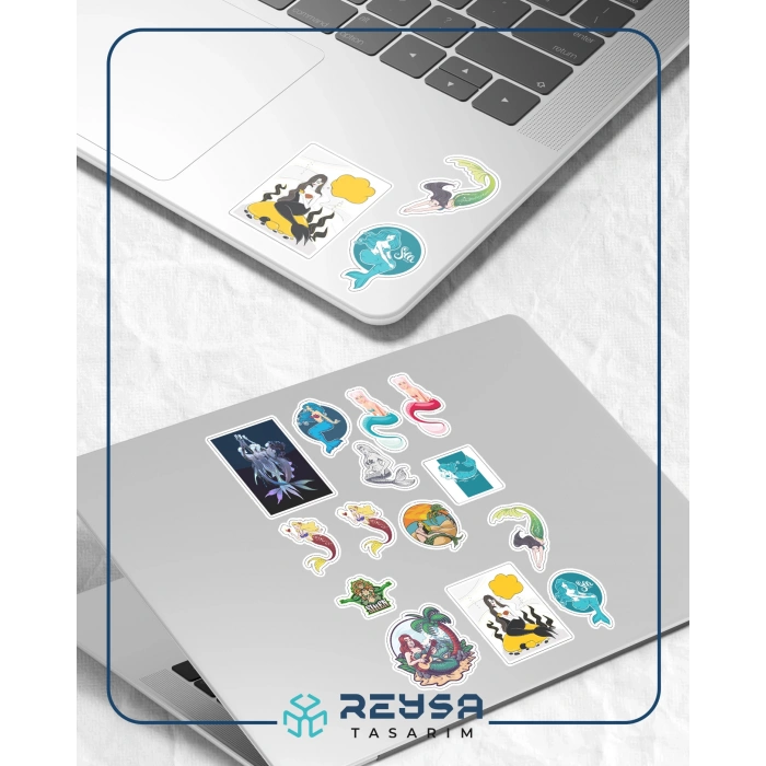 Deniz Kızları Sticker Set 2 20 Parça Telefon, Tablet, Defter, Laptop Sticker