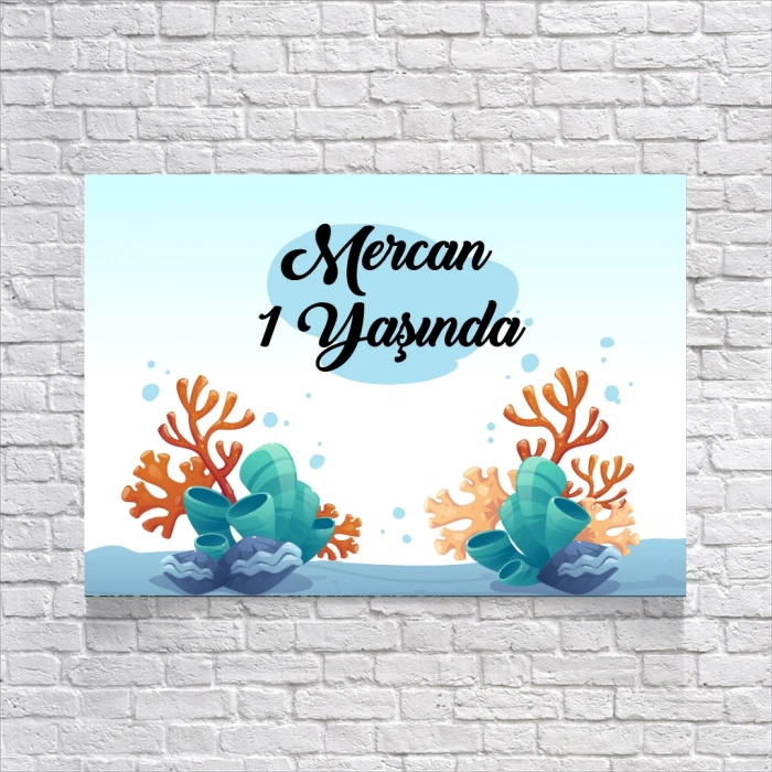 Deniz Mercanları Temalı Doğum Günü Afişi 70X100 cm