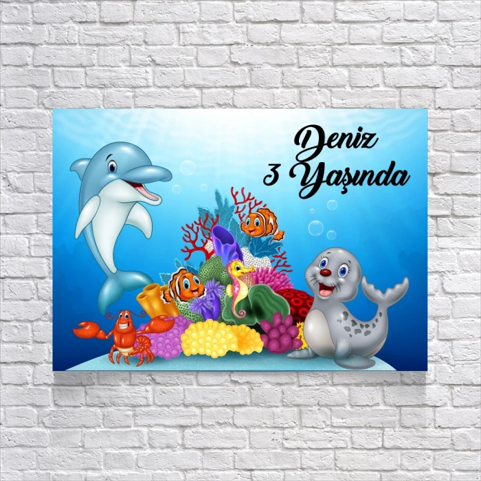 Deniz Temalı Doğum Günü Afişi 100X150 cm