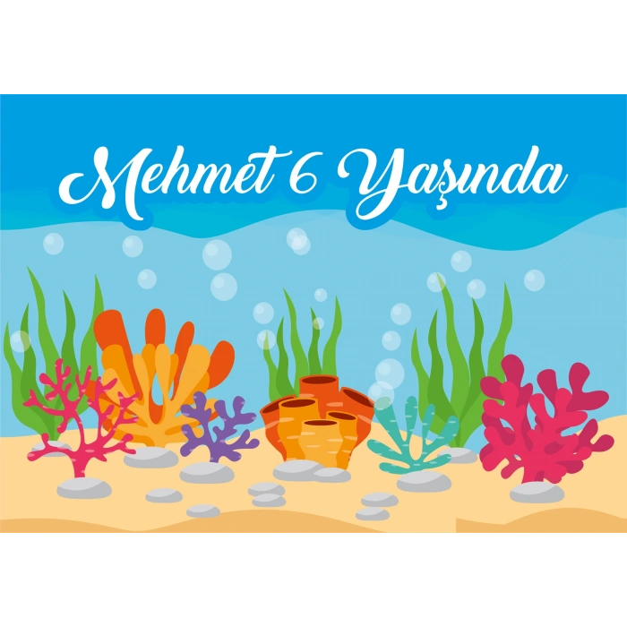 Deniz Temalı Doğum Günü Afişi 50X70 cm