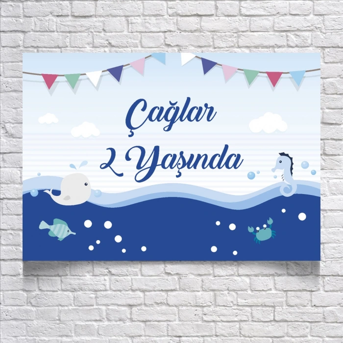 Deniz Temalı Doğum Günü Afişi 50x70 Cm