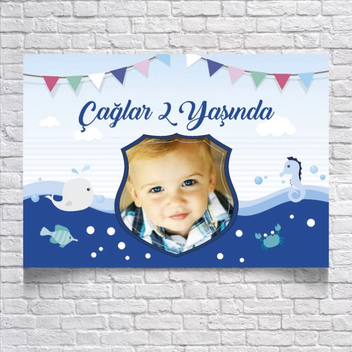 Deniz Temalı Doğum Günü Afişi Resimli 50x70 Cm