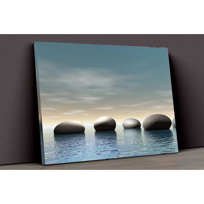 Deniz Ve Taşlar Kanvas