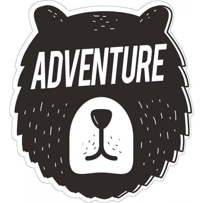 Adventure ayı sticker 10x10 cmRenkli Sticker