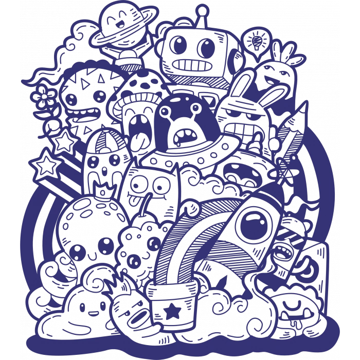 Desenler Sticker 2 10x10 cmRenkli Sticker