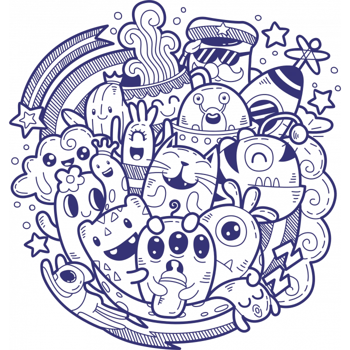 Desenler Sticker 3 10x10 cmRenkli Sticker