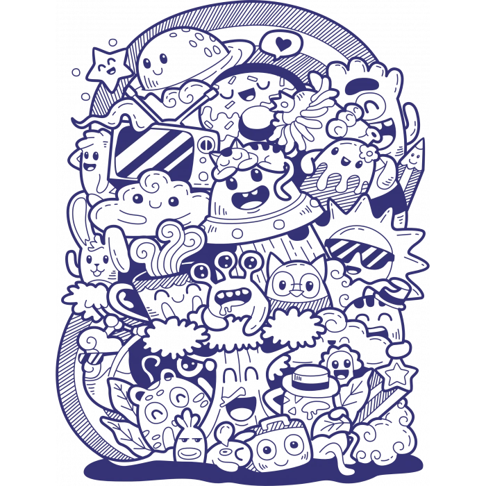 Desenler Sticker 4 10x10 cmRenkli Sticker