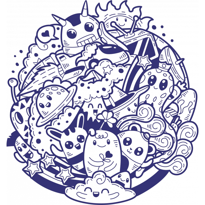 Desenler Sticker 5 10x10 cmRenkli Sticker