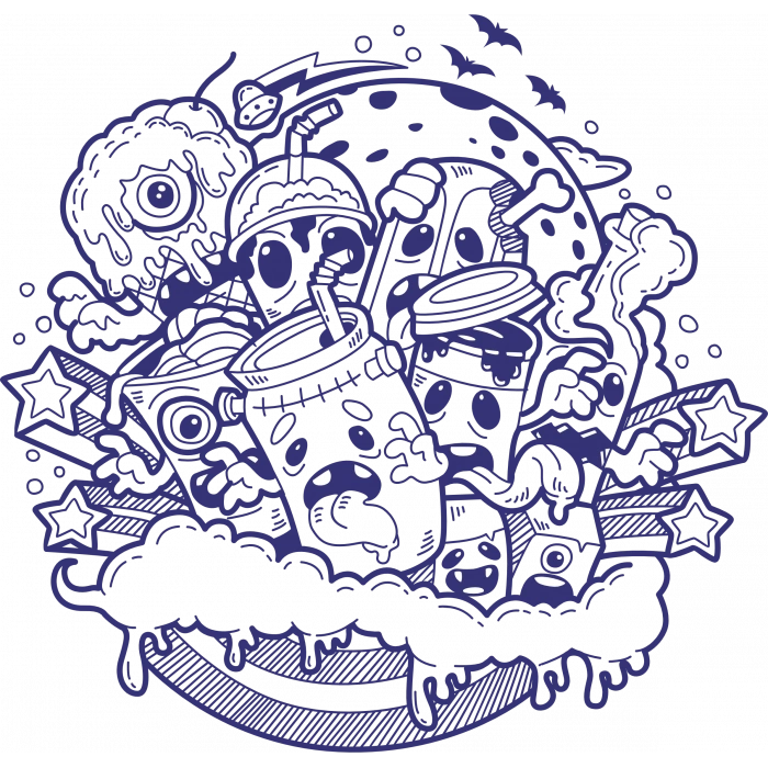 Desenler Sticker 6 10x10 cmRenkli Sticker