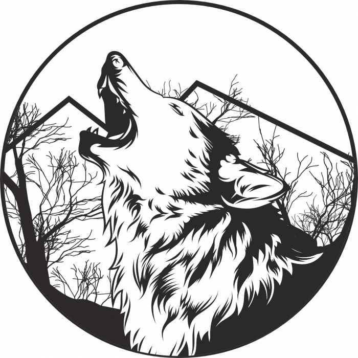 Uluyan Kurt Sticker 10x10 cmRenkli Sticker