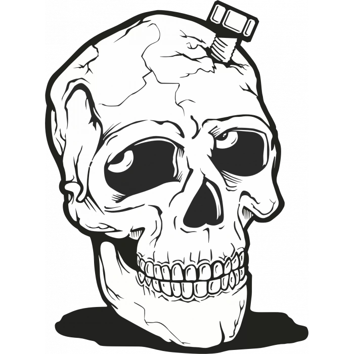 Kurukafa 25 Sticker 10x10 cmRenkli Sticker