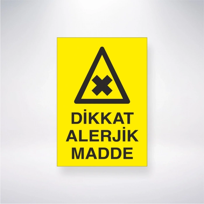 Dikkat Alerjik Madde Sticker 20X28 Cm
