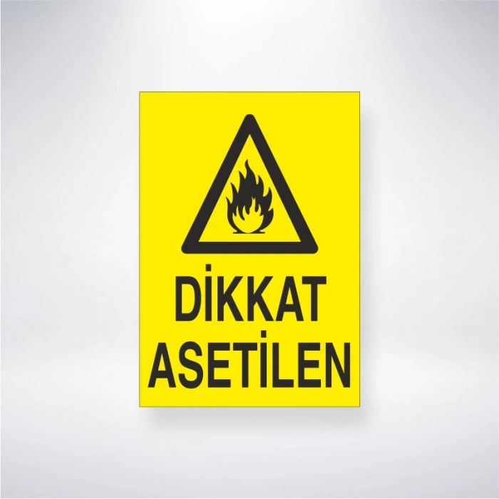 Dikkat Asetilen Sticker 20X28 Cm