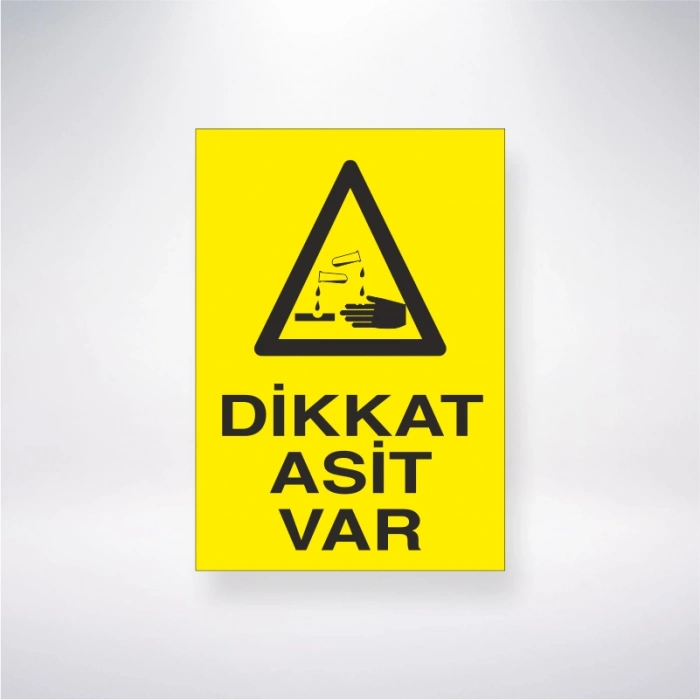 Dikkat Asit Var Sticker 20X28 Cm