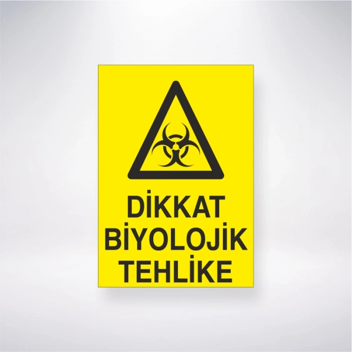 Dikkat Biyolojik Tehlike Sticker 20X28 Cm
