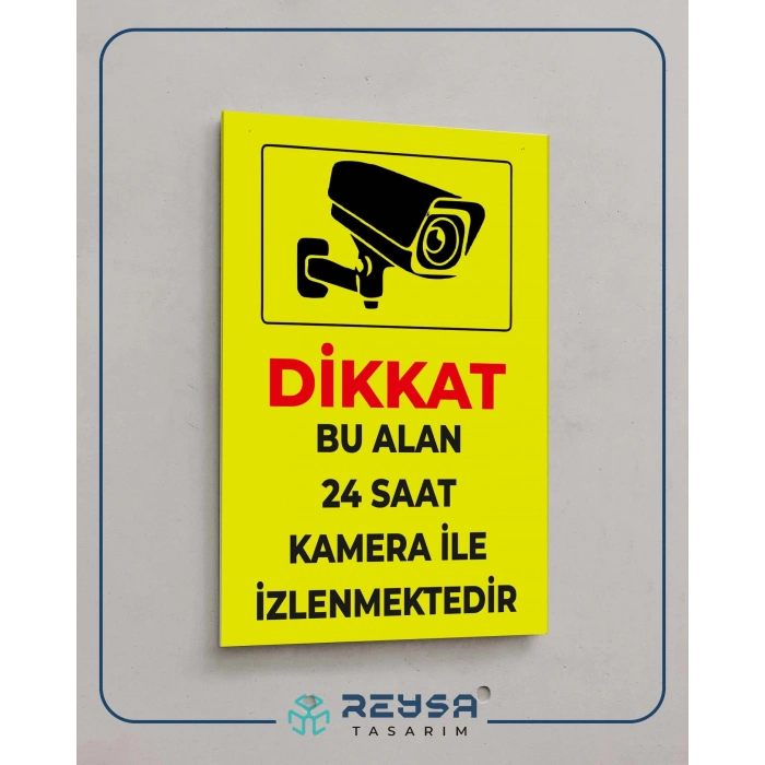 Dikkat bu alan 24 saat izlenmektedir Sticker 20X28 Cm
