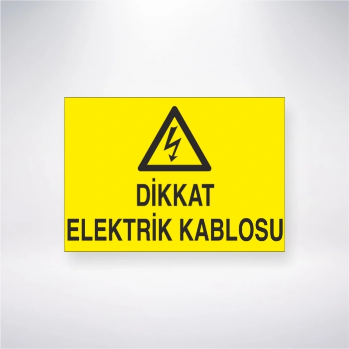 Dikkat Elektrik Kablosu Sticker 20X28 Cm