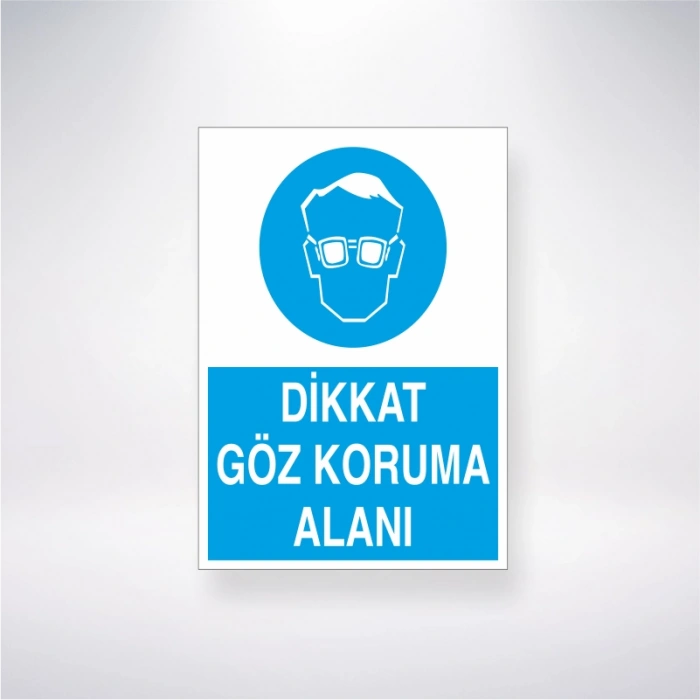 Dikkat Göz Koruma Alanı Sticker 20X28 Cm