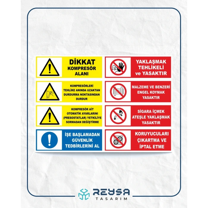 Dikkat Kompresör Alanı Sticker 20X28 Cm
