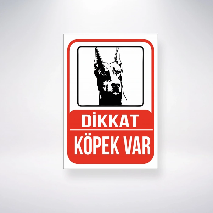 Dikkat Köpek Var Sticker 20X28 Cm