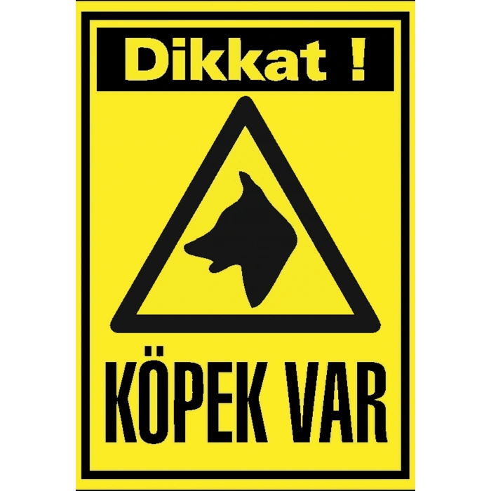 Dikkat Köpek Var Sticker 20X28 Cm