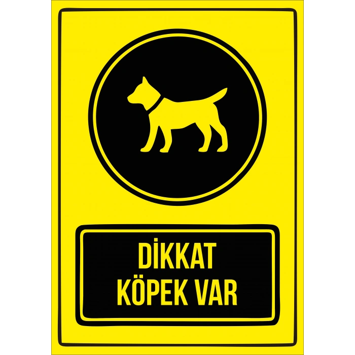 dikkat köpek var Sticker 20X28 Cm